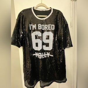 Fashion Nova T-shirt Sequin Dress.